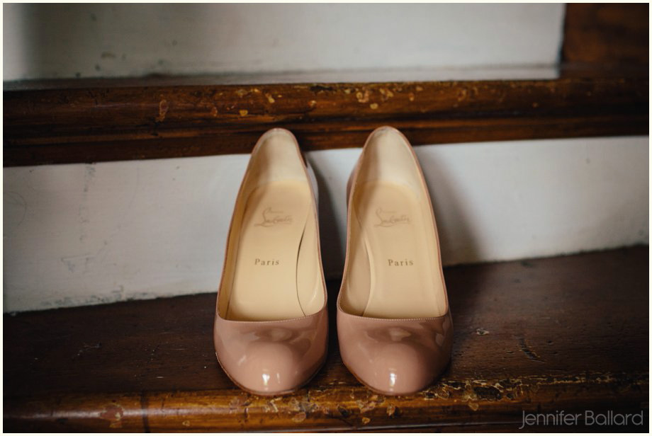 Farmhouse wedding nude shoes